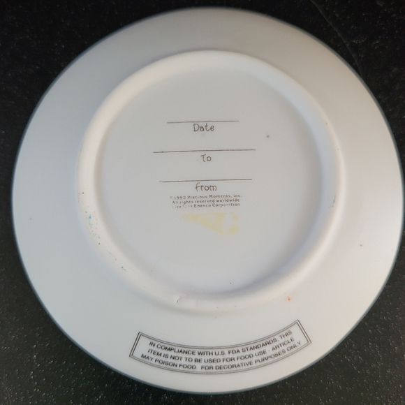 Precious Moments Valentine Plate Nurse X-ray My Heart Is Exposed With Love 4" - Picture 2 of 3